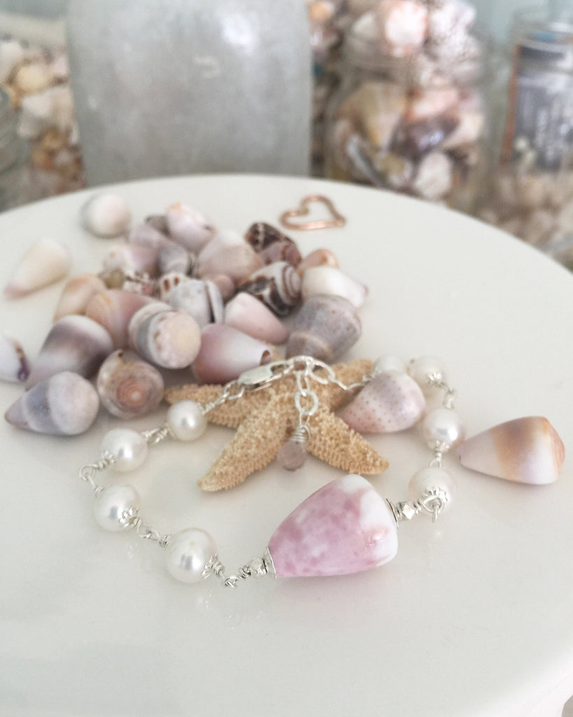 Pink Wailea Cone Shell Bracelet