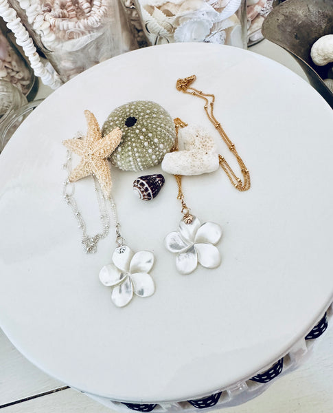 Mother Of Pearl Plumeria Necklace